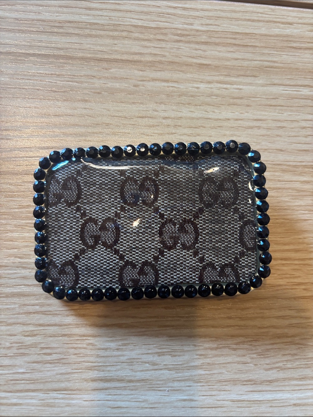Belt buckle Brown/Black GG Crystal-Trim new never used